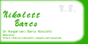 nikolett barcs business card